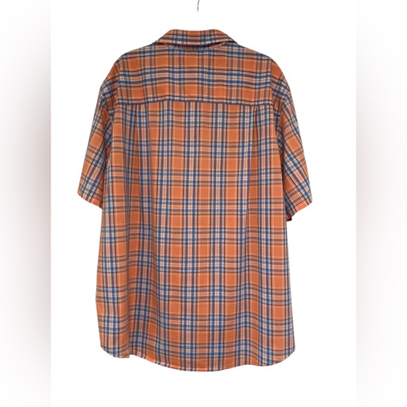 IZOD Men's Orange Plaid Shirt EUC 2XL - Picture 2 of 6